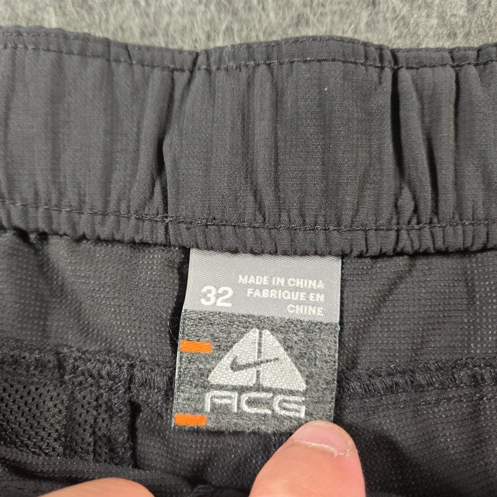 Vintage Nike ACG Hiking Shorts Mens 32 Black Nylon Belted Cargo Gorpcore Utility